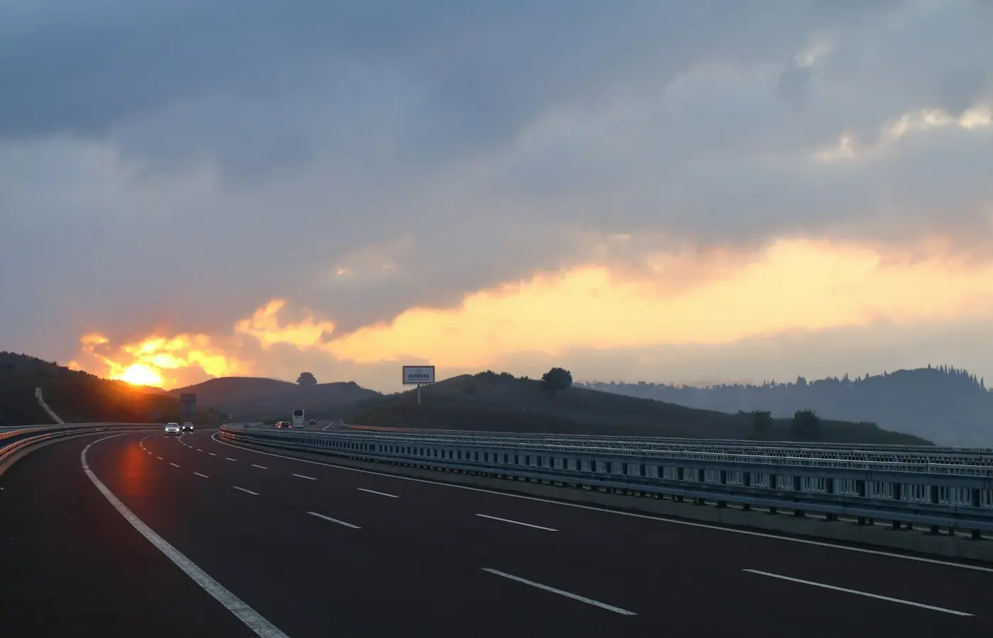 Car travelling on a highway