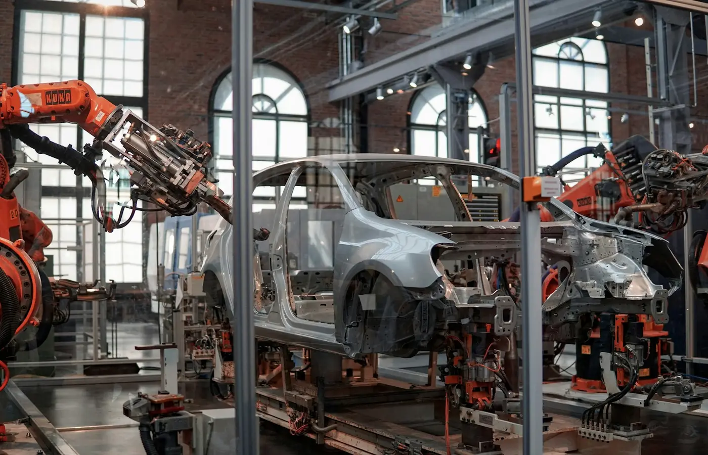 Vehicle assembly line at an overseas factory